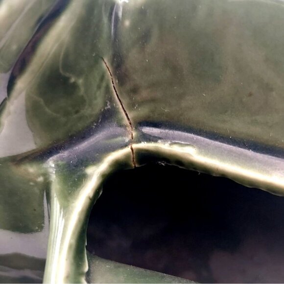 Vintage Olive Green Stalking Panther TV Lamp Planter Ceramic MCM #1426 - Picture 8 of 8